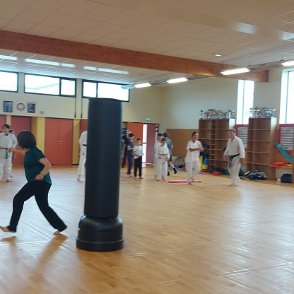 Stage découverte du Karaté - Beaucoup d'élèves, 2 équipes, et c'est parti pour la compétition.